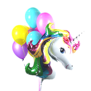 Rainbow Unicorn Balloon Bouquet for Rent in Boise Idaho