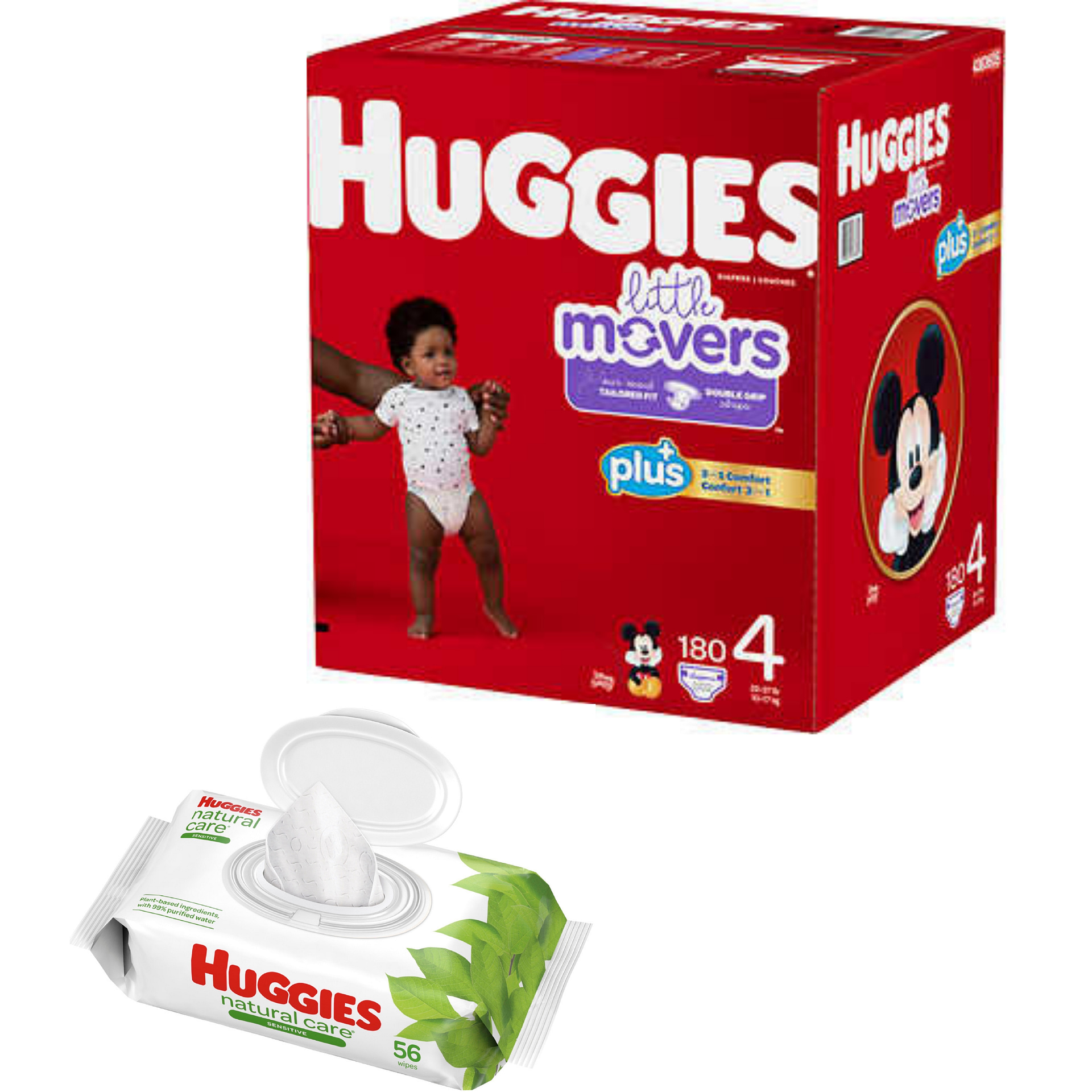  Baby Diapers and Wipes Bundle: Huggies Little